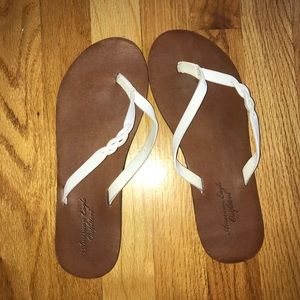 White AE flip flops
